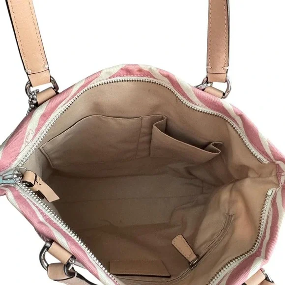 Y2k Coach Pink & Cream Zebra Tote Shoulder Bag Glam‎ Girly Preppy - Picture 6 of 9